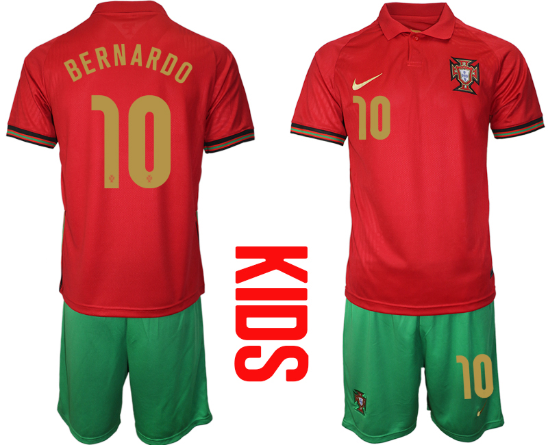 2021 European Cup Portugal home Youth #10 soccer jerseys->youth soccer jersey->Youth Jersey